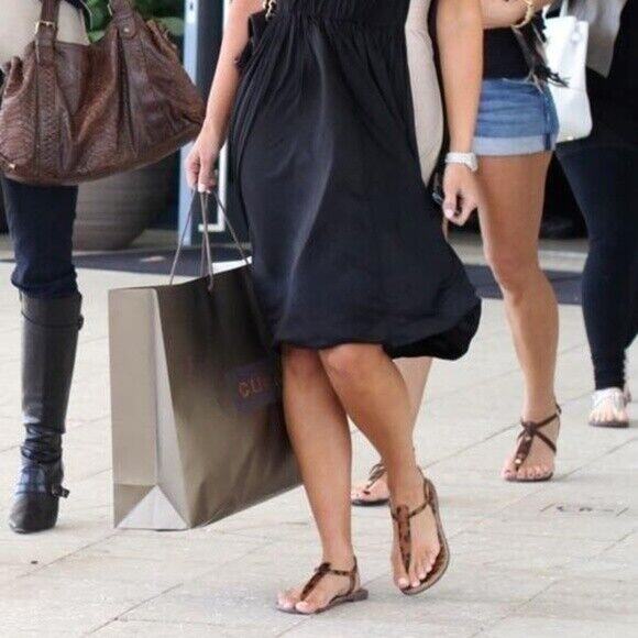 Sam Edelman Gigi Brown T Strap Flat Sandal Leather Thong Ankle Strap 7 - Picture 6 of 6